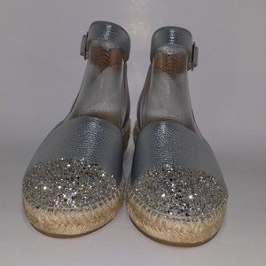 Kate Spade New York Silver Glittered Flat Slip-On